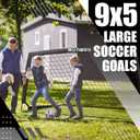 RUNBOW 9x5 FT Kids Soccer Goal with Carry Bag, Portable Folding Soccer Net for Backyard Training, Indoor/Outdoor Use for Youth and Adults