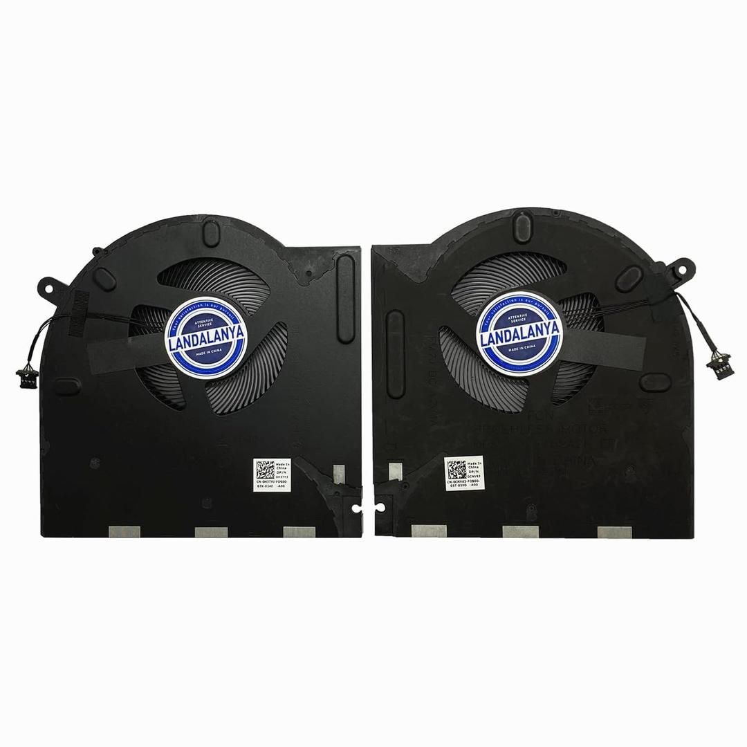 Replacement CPU and GPU Cooling Fan for Dell Alienware M17 R3 R4 0H5TYJ 0CNV63 DC28000ROSL EG50061S1-1C010-S9A K13087 DC28000RNSL EG50061S1-C060-S9A K13089 DFS240012BK0T DFSCK324162A2K 12V