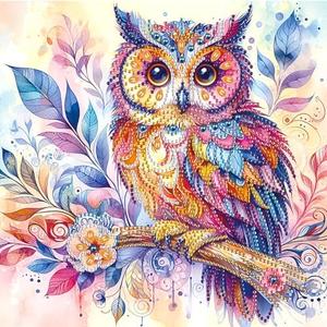 MVVMTOP Diamond Art Painting Kit, DIY Colored owl 5D Special Shape Crystal Diamond Partial Diamond Art Painting Mosaic Making Craft, Suitable for Home Wall Decor Art Gift 5 Pack