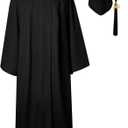 GraduatePro Matte Graduation Cap and Gown Class of 2025 Set Bulk with Tassel for High School & College (42, Black)