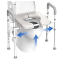 FSA/HSA Eligible Raised Toilet Seat with Handles - Width & Height AdjustableToilet Seat Risers for Seniors, Heavy Duty Handicap Toilet Riser, Fit Any Toilet, Up to 400lbs
