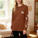 Women Dog Paw Shirt Paw Print Shirts Patch Pocket Casual Long Sleeve Shirt (XXL)