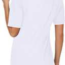 TODOLOR Womens T Shirts Short Sleeve V Neck Loose Casual Summer Tees Basic Tunic Tops with Pocket S-2XL
