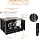 Tecmojo 6U Wall Mount Server Cabinet IT Network Rack Enclosure Lockable Door and Side Panels Black, Cooling Fan, Standard Glass Door, 450mm Depth, for 19 IT Equipment, A/V Devices