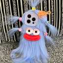 Aeilene Blue Furry Ugly Phone Case for iPhone 17 Pro Max, Cute DIY Long Hair Funny Thick Mouth Warm Plush Cases, 3D Cartoon Silly Fuzzy Winter Protective Cover for Women Girls