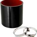 2.75" ID Straight Silicone Hose Coupler with 2 SS304 Worm Clamps, High Temp 4-Ply Reinforced 5MM Wall 3.0" Length(Qty 1) For Pipes Connecting Black