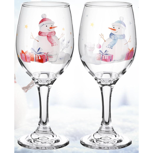 Sliner 3 Pcs Christmas Wine Glasses Holiday Snowman Stemmed Wine Glasses Christmas Cocktails Cups Goblets Cups Gifts Decor for Home Bar Diner Xmas Birthday Wedding