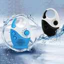 Waterproof Shower Radio, Splash Proof AM/FM Radio with Top Handle for Bathroom Outdoor Use - Built-in Speaker & Adjustable Volume(Blue and White)
