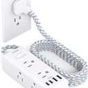 Power Strip Surge Protector - One Beat 6 Widely Outlets with 4 USB Ports(2 USB C), Flat Plug Extension Cord, Multi Plug Wall Outlet Extender, Small Power Strip for Home Office Travel College Dorm Room (5FT)