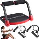 Ab Machine with Resistance Bands for Abdominal Exercise - 3 Levels Adjustable Sit-Up Exercise Equipment for Home Gym, Core & Full Body Workout