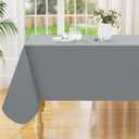 Smiry Rectangle Table Cloth 52x70 Inch, Waterproof Wipeable Vinyl Tablecloths Protector, Oil Spill Proof Plastic Table Cover for Dining, Picnic, Camping, Outdoor, Grey