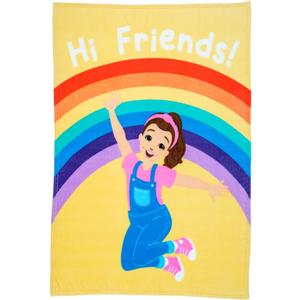 Franco Ms. Rachel Educational Adventures Bedding Super Soft Cozy Throw, 46 in x 60 in, (Officially Licensed Product) Kids (Ms. Rachel - Cheers to Friends)