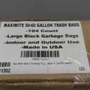 50-60 Gallon Trash Bags | 104 Bags | Black | Bathroom | Strong | Garbage
