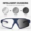 ROCKBROS Photochromic Cycling Glasses for Men - Clear Safety Glasses for Road Mountain Bike Bicycle