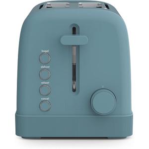 bella 2 Slice Slim Toaster, Fitsanywhere™ Kitchenware, 6 Setting Shade Control with Reheat & Cancel Buttons, Fits Sourdough, 10” Long Slot, Anti Jam & Auto Shutoff, 900 Watt, Surf