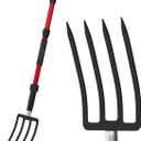 COSITA Pitch Fork for Garden, 44-Inches Pitchfork with Fiberglass Handle, Gardening Spading Fork with 4 Metal Tines, Heavy Duty Pitchfork for Manure, Mulch, Digging, Aeration, Red