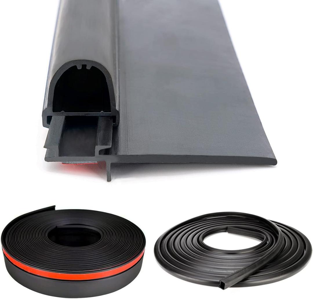Qagea RV Slide Out Seal Base & D-Seal Wiper | 018-312-EKD & 018-341 EK | 1" x 15/16" x 35' & 1/2' x 2.75' x 35 Black Rubbers