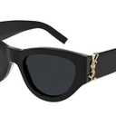 Cat Eye Sunglasses for Women, Black Frame with Gold Accent, Retro Style Novelty Eyewear