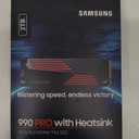 SAMSUNG 990 PRO w/ Heatsink SSD 2TB, PCIe Gen4 M.2 2280 Internal Solid State Hard Drive, Seq. Read Speeds Up To 7,450MB/s for High End Computing, Workstations, Compatible w/ PlayStation 5, MZ-V9P2T0CW