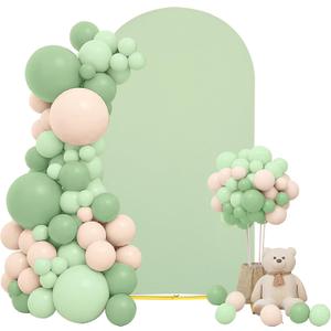 Wedding Arch Cover 7.2FT Sage Green Spandex Fitted Arch Cover Round Top Stand Covers Double-side Stretchy Chiara Cover Backdrop Cover for Wedding Banquet Birthday Party Ceremony Baby Shower Decoration