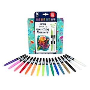 Crayola Blending Marker Set, 16 Count Markers, 2 Colorless Blenders, Adult Coloring Markers, Gifts for Teens & Adults