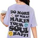 SOLY HUX Girl's Letter Graphic T Shirts Short Sleeve Cute Shirts Oversized Loose Tee Summer Tops (Purple)