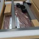 Vaunn Medical Pneumatic Adjustable Overbed Bedside Table With Wheels (Hospital and Home Use) (Walnut Brown)