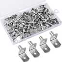 50 Pcs Shelf Pegs Pins1/4 Inch Upgraded Diameter L-Shaped Perforated Nickel Plated Shelf Pins, Cabinet Shelf Pegs for Shelves, Shelf Support for Bookshelf Kitchen Cabinet Shelf Pegs.
