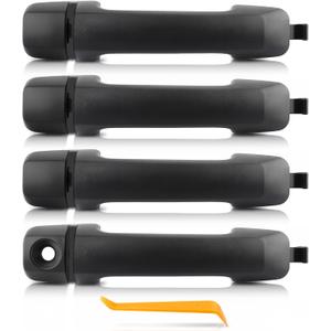 4Pack Exterior Door Handles for Toyota Tundra 2007-2019 Sequoia 2008-2016, Front & Rear Driver & Passenger Side Frosted Black Door Handle with Trim Removal Tool