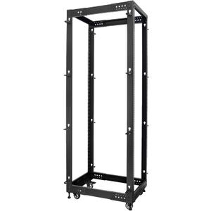 RIVECO 19 Adjustable Depth 42U Server Rack 4 Post Rack with Load-Bearing Casters Support Up to 1700LBS for Networking Equipment Black