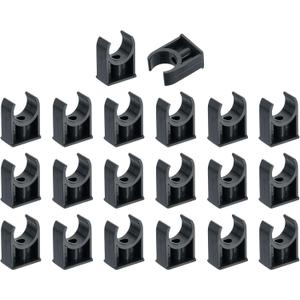 uxcell 20Pcs PVC Water Pipe Clamps Clips, U-Shaped Tubing Hose Buckles, Irrigation Tube Holder for 25mm OD for TV Trays Tubing Hose Hanger Support Tubing, Black