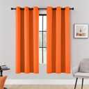 HUTO Blackout Bedroom Window Curtains Drapes - Antique Copper Thermal Insulated Privacy Protect Curtains Drpaeries for Living Room, 2 Panels, 42 x 63 Inch, Vibrant Orange