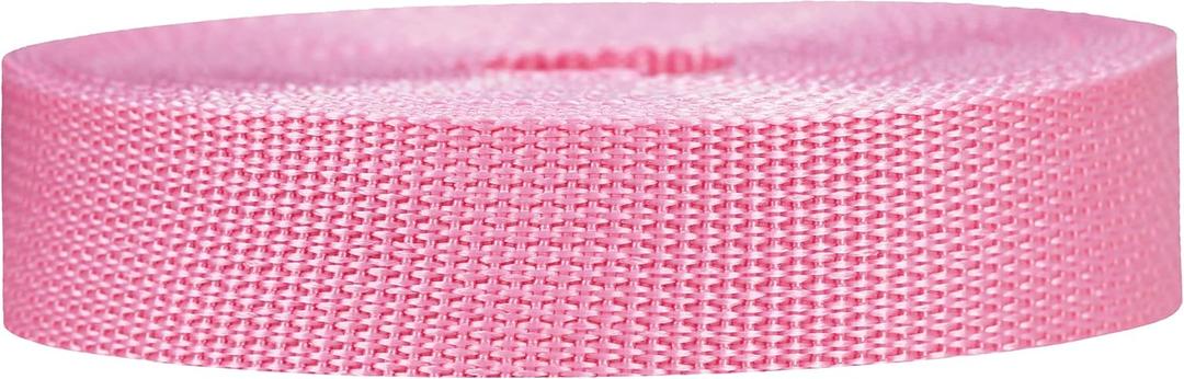 Strapworks Lightweight Polypropylene Webbing - Poly Strapping for Outdoor DIY Gear Repair, Pet Collar, Crafts - 1 Inch x 10 Yards - Pink