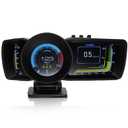 Heads Up Display for Cars  All in One HUD Dashboard Windshield Mount Car Display Screen with 100+ Digital Gauges Includes Temperature, Digital Speedometer, RPM Meter, Fuel, Plug and Play Display