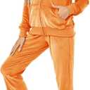 Velour Track Suits for Women Set Fall Sweatsuits 2 Piece (X-Large)