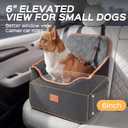 HiPetpy Dog Car Seat for Small Dog, Booster Seat for Dogs Under 30lb, 6" Elevated Pet Seat with Pockets, Anti-Slip Bed for Car, Perfect for Front & Back Seats with Safety Leash (Black/Grey, Medium)