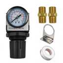 HengMinLingTong AR2000-02 Air Compressor Pressure Regulator with Bracket and Pressure Gauge 1/4-inch NPT Female Thread Connection 0-150 PSI Adjustable Equipped with 1/4-inch NPT Threaded Fittings