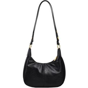 JYG Small Hobo Bags for Women Retro Crescent Shoulder Purse Fall Soft Crossbody Handbag 2025 (Black)