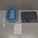 Herrfilk Electric Lunch Box Food Heater, 3 in 1 Ultra Quick Heated Lunch Boxes for Adults, 12V/24V/110V Portable Food Warmer for Car/Truck/Office With Fork Spoon and Insulated Carry Bag (Light Blue)