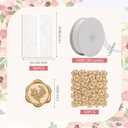 UNIQOOO 50 Sets Wedding Invitation Kit, White Floral Vellum Jackets for 5x7 Invitations w/Lace Ribbon & Eucalyptus Wax Seal Stickers, Wedding Invitation Accessories