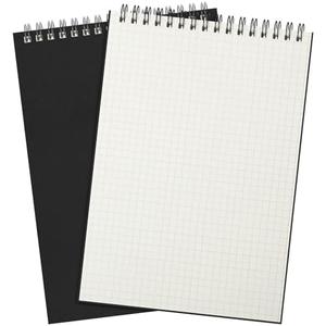 Engrowtic 2 Pack Graph Paper Spiral Notepad A5 Top Wirebound Notepad Grid Notebook Steno Pads Memo Notebook Grid Paper 140 Pages for Writing Sketching Drawing Office Supplies (Black)