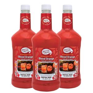 MASTER OF MIXES Blood Orange Margarita Drink Mix, Ready to Use, 1.75 Liter Bottle (59.2 Fl Oz), Pack of 3
