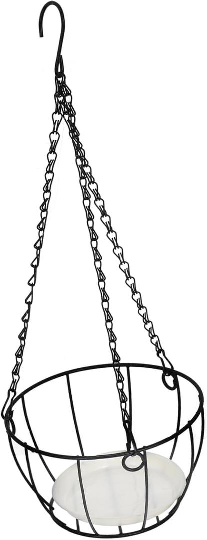 BESPORTBLE Metal Wire Hanging Planter Basket for Plants Iron Hanging Flower Pot with Chain for Indoor and Outdoor Use Stylish Design for Balcony Garden and Home Decor, Pack of 5