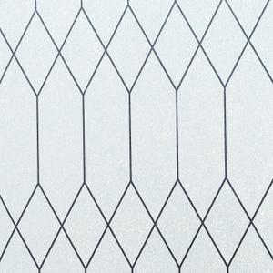 Window Film Old English Privacy Stained Glass Window Clings Moroccan Lattice Sliding Glass Door Cover Decorative Bathroom Coverings Tints UV Sun Blocking Heat Control No Glue Resuable,17.5x78.7in.