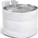 Cheerble Pumpless Cat Water Elfin Fountain, Wireless Pet Fountain Battery Operated, 2L/67oz E1+ Automatic Water Dispenser Cats & Dogs MagDrive Technology Stainless Steel Tray, No Cleaning Hassle (Cordless, White)
