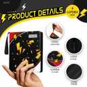 Trading Card Binder 4 Pocket,400 Pocket Card Collection Binder with 50 Removable Sleeves,PU Waterproof Top Card Book,3-Ring Zipper Collectible Trading Card Album for MTG/TCG/Card Holder Gift(Black) (Small)