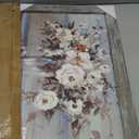 Floral Bouquet Wooden Framed Picture: Vintage Botanical Flowers in Crystal Vase Wall Art Artwork Print Rustic Abstract Nature Plant Painting for Living Room Bedroom Farmhouse (24"L x 16"W)