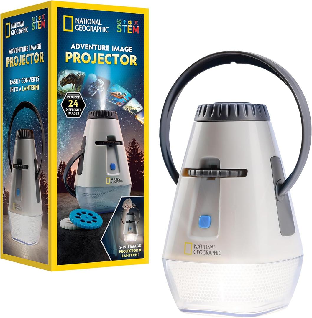 National Geographic Kids Image Projector & Night Light Toy Project 24 Dinosaur, Space & Ocean Animal Images, Glow-in-the-Dark Bedroom Projector for Storytelling & Bedtime