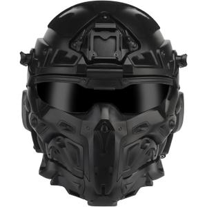 Tactical Airsoft Helmet, High-end Paintball Full Face Mask Helmet (Built-in HD Headset and Anti-Fog Fan, Options) for Outdoor CS Games