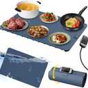 Upgraded Electric Warming Tray, Food Warmer Mat, Detachable Power Plug for Easier Cleaning- Full Surface Heating- Nano Silicone Material, 3 Temperature Modes, for Buffet, Home Party, Dinner
